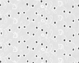 White Eyelet Cotton Fabric for Francesca Collection for Marcus Fabrics