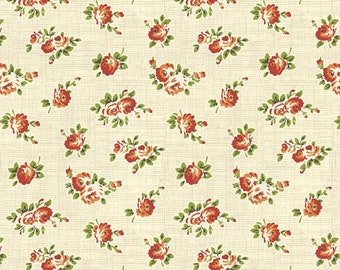 Red Roses Vintage Themed Fabric for Rag Bag Doll Collection