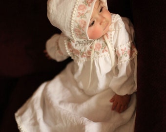 Embroidered Girls Christening Gown