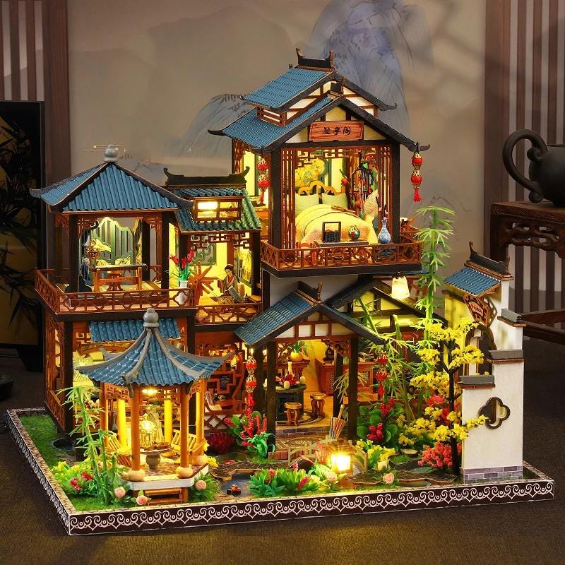 Miniatur-Pavillon Für Garten Oder Diorama – Weiß, Ca. 20 Cm Hoch, Dekorative Modellbau-Figur