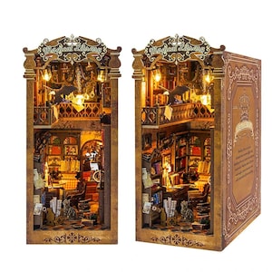 DIY Book Nook Kit Magical Library Book Nook Eternal Bookstore Book Shelf Insert Ancient Library DIY Miniature Bookend Bookshelf Decor