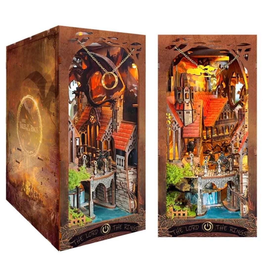 Magic Lord Rings DIY Book Nook Kit: Spirit Valley Bookshelf Insert - Etsy