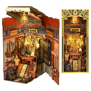 DIY Book Nook Kit: Emperor&#39;s Study Miniature Bookshelf Insert