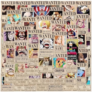 110 One Piece Wollte Poster Sticker Pack für Laptop | Wasserflasche | Skate Brett | Gepäck |Snowboard | Ruffy | Zorro