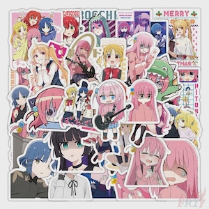 100 Bocchi The Rock! Sticker Pack For Laptop | Anime Stickers | Cartoon Stickers | Ryou Yamada | Hitori Gotō | Ikuyo Kita | Nijika Ijichi
