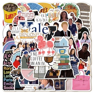 Pacchetto di 100 adesivi Gilmore Girls per laptop / borraccia / skateboard / bagaglio / snowboard / Lorelai / Rory / Luke / Michel / Kirk / Emily