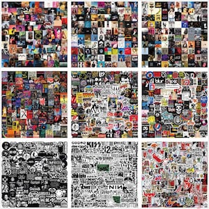 Pacote com 100 adesivos sortidos de bandas de rock 'n' roll para laptop | Garrafa de água | Skate | Bagagem | Snowboard | ACDC | The Beatles |