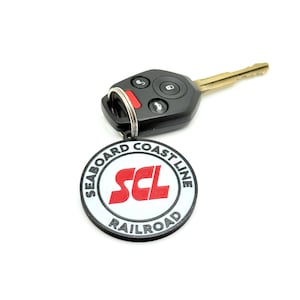 Seaboard Coast Line Railroad Keychain – SCL Train Logo – Vintage Railfan Gift – 3D Printed – CSX Heritage – Railroad Collector Item