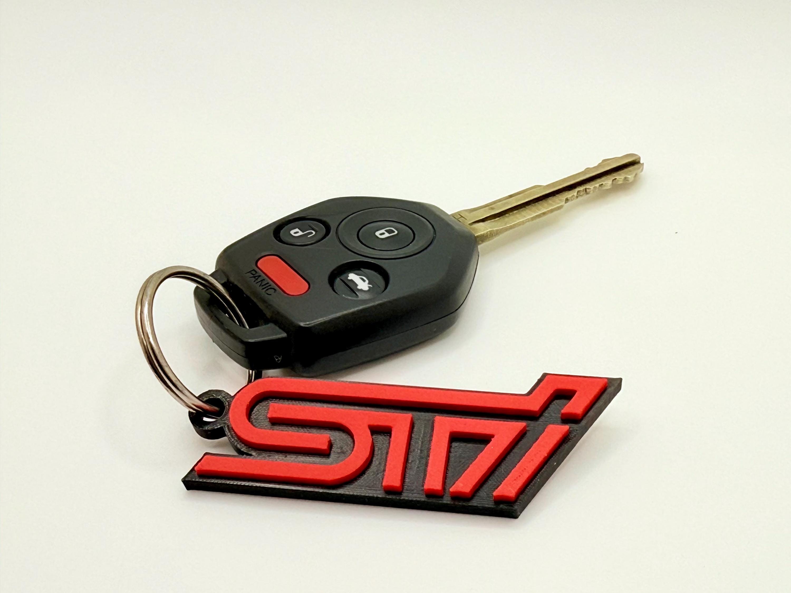 3D Subaru STI Keychain: Red & Black JDM Car Key Tag