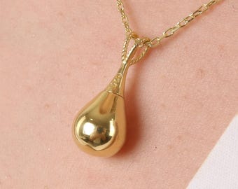 Teardrop Urn Necklace 14K Gold Plated – Memorial Ash Keepsake