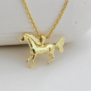 running Horse Cremation Necklace - 14K Gold Memorial Urn for Ashes - Pet Loss Keepsake Jewelry - Horse Lover Sympathy Gift