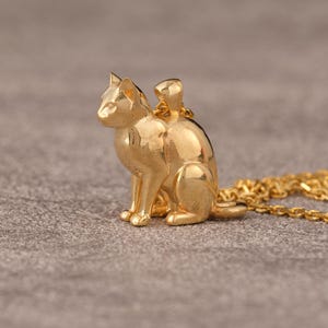 Sterling Silver Cat Cremation Necklace: Pet Ashes Urn Pendant, Free Kit