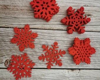 Felt Snowflakes ornament 6pcs.