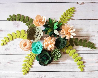 Loose felt flowers succulents.