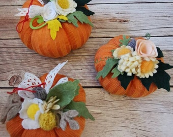 Knitted pumpkins, wool pumpkin, autumn decoration