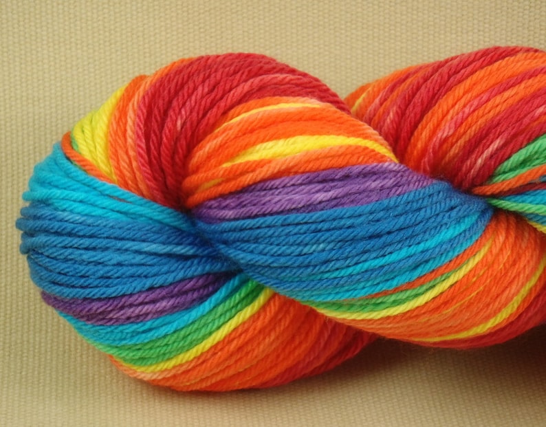 Hand Dyed Yarn Chasing Rainbows Worsted Weight Yarn 100 Etsy