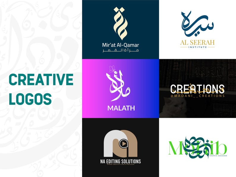 Custom Arabic Calligraphy and Modern Logo Design Modern Business ...