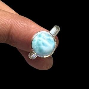 Top Quality Larimar Ring Larimar Jewelry Ring Larimar Women Ring 925 Sterling Silver Ring Handmade Jewelry Ring Gift For Her