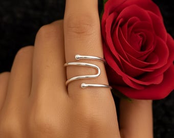Handmade Sterling Silver Adjustable Ring: Minimalist Unisex Jewelry
