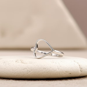 Heart Ring, Silver Heart Ring, Heart Symbol Ring, Midi Ring, Ring for Women,Gift for Her, Handmade Heart Ring Gift For Her, Promise Ring