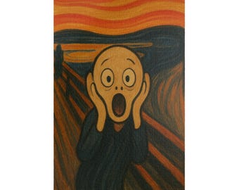 Comical puzzle with famous painting motif