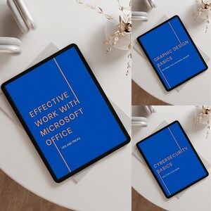 Digital Skills Mastery Bundle – 3-in-1 PDF Set: Graphic Design, Microsoft Office & Cybersecurity Essentials | Guides, Tips, Instant Download