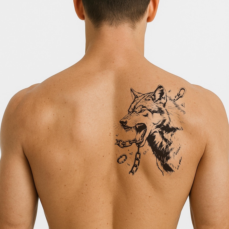 wolf-tattoo-flash-set-angry-wolf-head-tattoo-designs-broken-chain