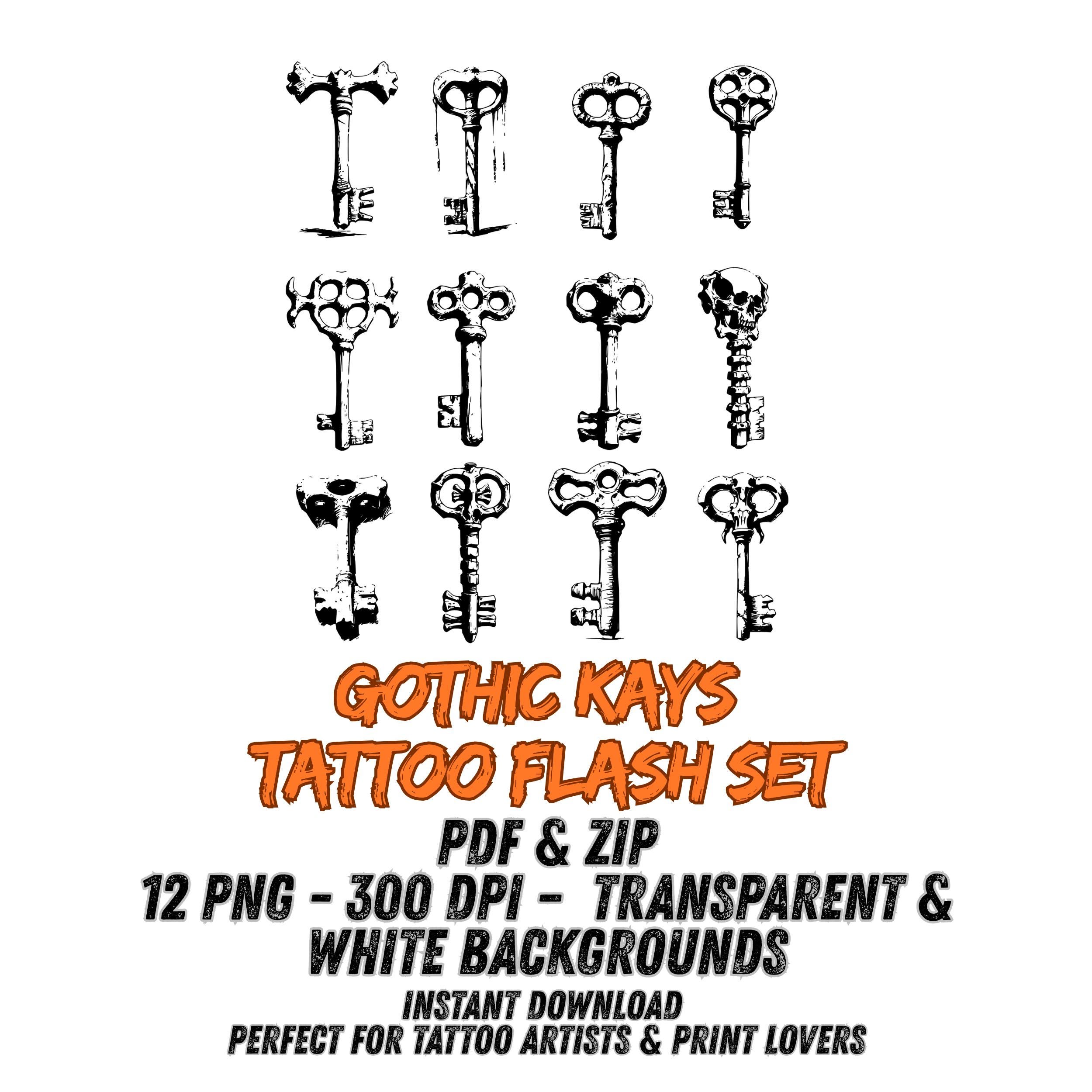 Vintage schlüssel tattoo - Etsy Österreich, image size:2500x2500