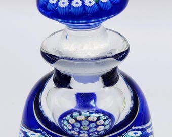 Vintage Millefiori Glass Inkwell by John Deacon Scotland 1980s Stunning Paperweight Art