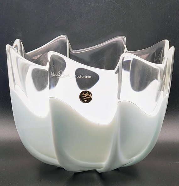 ROSENTHAL Studio-Line Ice Dew Glas Schale, Modernes weißes klares Design