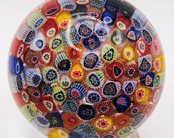 Vintage Strathearn Scotland Close Pack Millefiori Large Glass Paperweight Early 1970s PP14