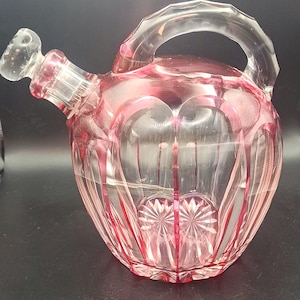 Saint Louis Art Deco overlay crystal liqueur decanter or carafe