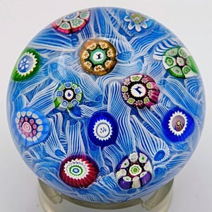 Seltene Perthshire limitierte Auflage von Millefiori Glas Briefbeschwerer PP12 signiert 1976
