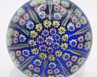 Perthshire PP2 Medium Millefiori 10 Spoke Vintage Scottish Glass Paperweight Pre-1978 Collectible