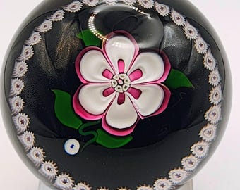 Rare Caithness Whitefriars Glass Paperweight Rosette Limited Edition 1986 Scottish Art Glass Alan Scott
