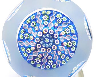 A Stunning John Deacon vintage millefiori large faceted Paperweight 1980's