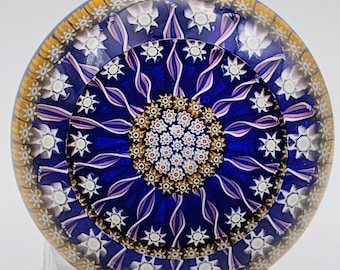 Perthshire PP58  large Millefiori Faceted Vintage Scottish Glass Paperweight pre 1996 Collectible
