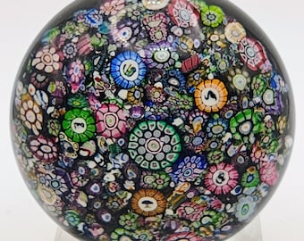 Seltener Perthshire Silhouette Millefiori Glasbriefbeschwerer, limitierte Auflage von 1996, signiert, Schottland, Vintage