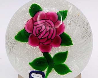 John Deacons limited edition floral Glass Paperweight 'Diana'  Signed and dated 1997 29 of 36  Art Collectible rare