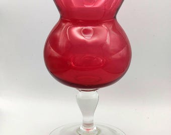 Stunning Very large Antique Cranberry glass Thistle Chalice