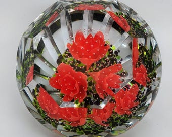 Rare Caithness Glass Paperweight Morning Jewels by Sarah Peterson, Limited Edition 35/150, 2017 Scotland