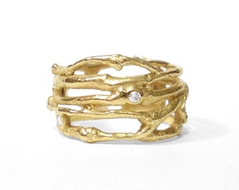 Gold Twig Ring