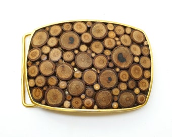 Gold and Wood Belt Buckle