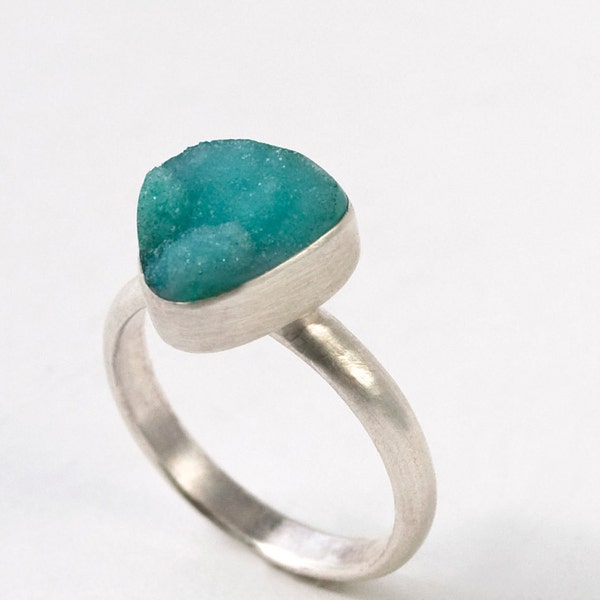 Small Blue Druse Ring