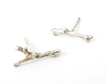 Silver Twig Studs