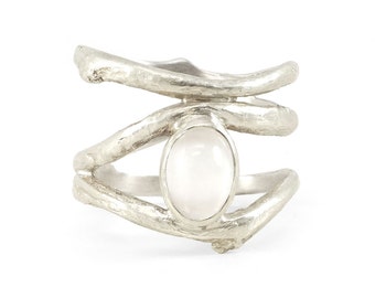 Moonstone Branches Ring