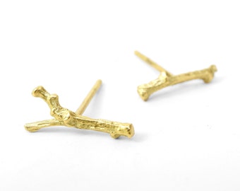 Gold Twig Studs