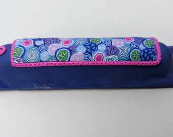 Lively Mezuzah case in purple, pink and other colors, millefiori technique, polymer clay, colorful, judaica, jewish wedding