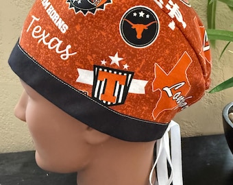 TX Longhorns Scrub Cap - 2 Sizes, Button Option D-101