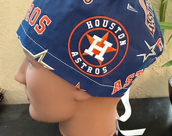 Houston Astros Scrub Cap - 2 Sizes, Button Option (D-101)
